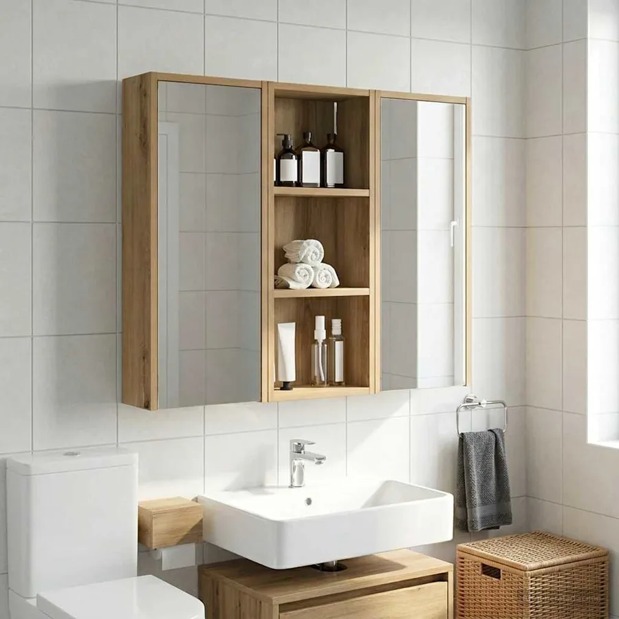Armoire murale de salle de bain Chêne artisan 30 x 14 x 70 cm - 4