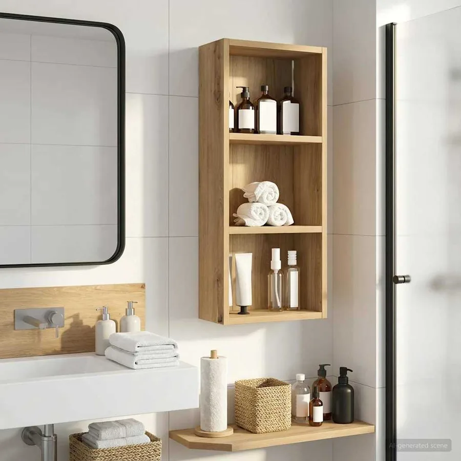 Armoire murale de salle de bain Chêne artisan 30 x 14 x 70 cm - 5