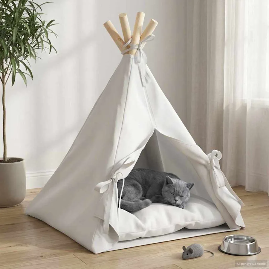 Teepee pour animaux de compagnie avec coussin 40 x 40 x 50 cm - 3
