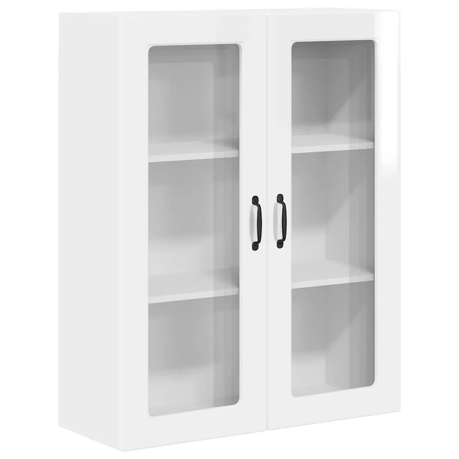 Cabinet en verre mural PORTO Blanc brillant 80 x 31 x 100 cm - 2