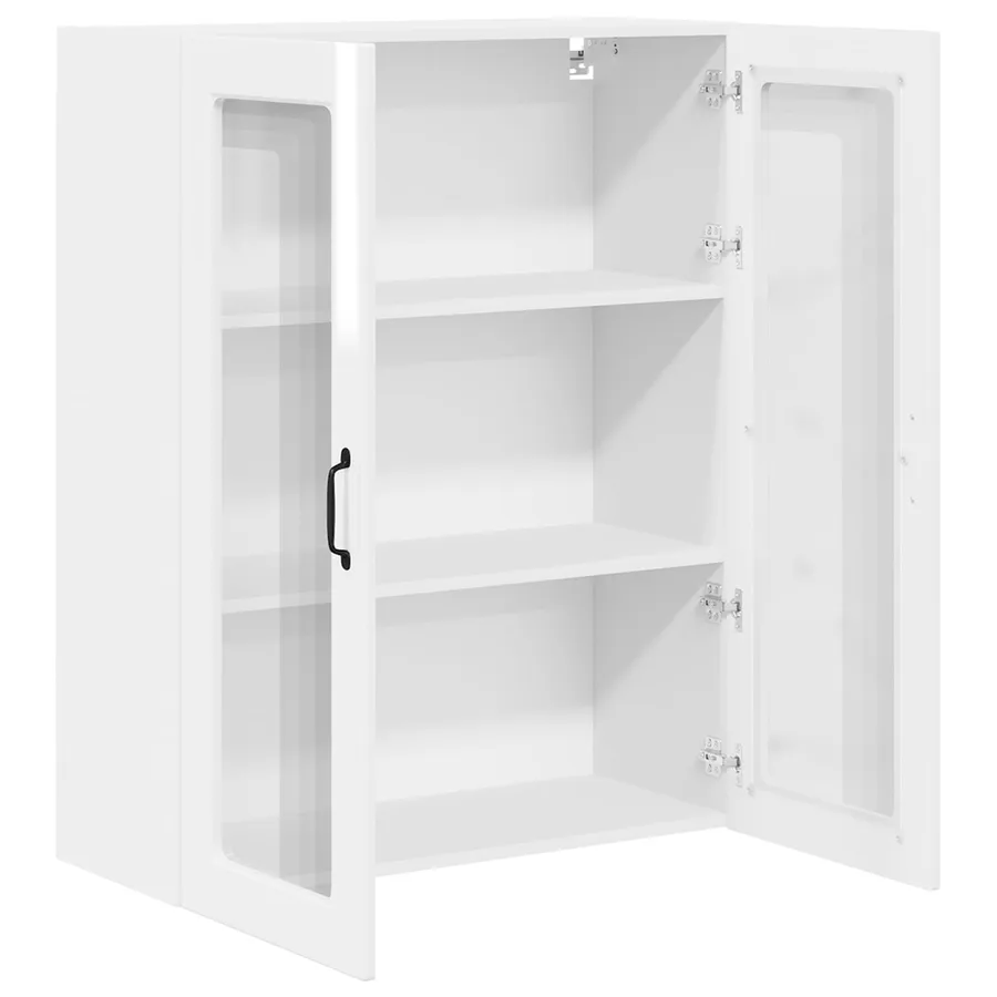 Cabinet en verre mural PORTO Blanc brillant 80 x 31 x 100 cm - 5