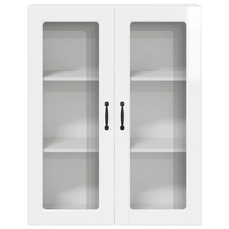 Cabinet en verre mural PORTO Blanc brillant 80 x 31 x 100 cm - 6
