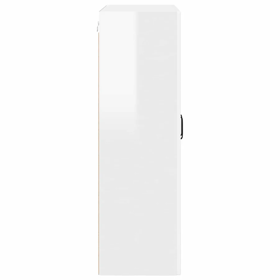 Cabinet en verre mural PORTO Blanc brillant 80 x 31 x 100 cm - 7