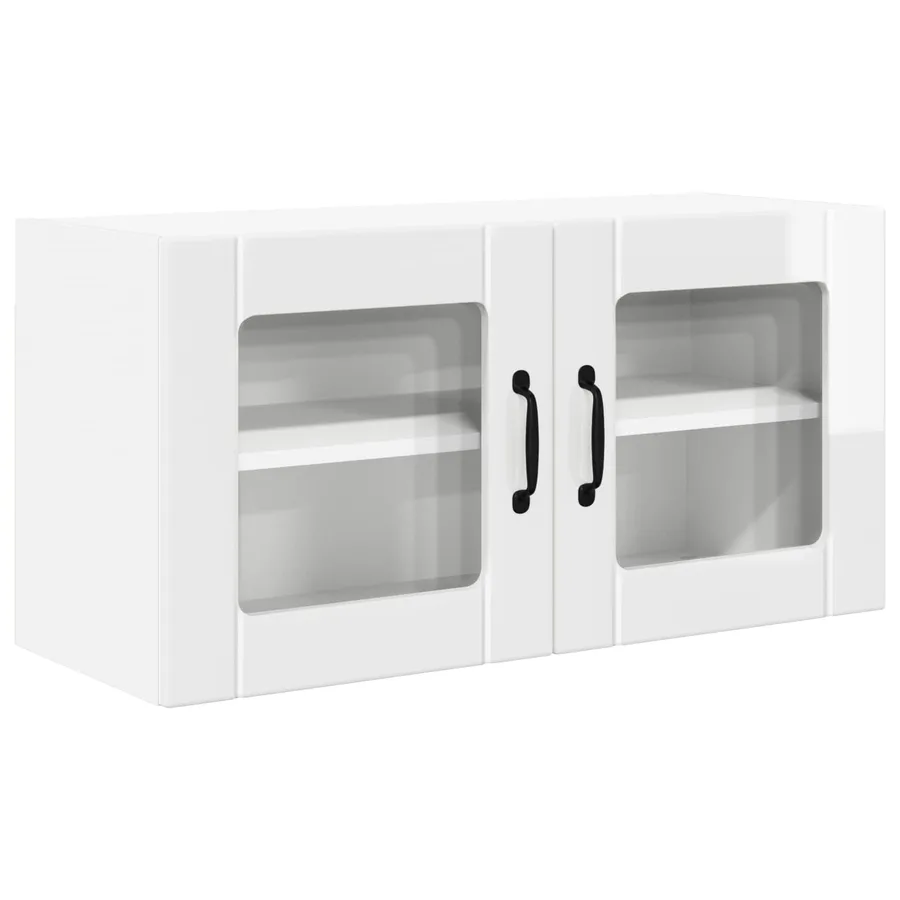 Cabinet en verre mural PORTO Blanc brillant 80 x 31 x 40 cm - 2