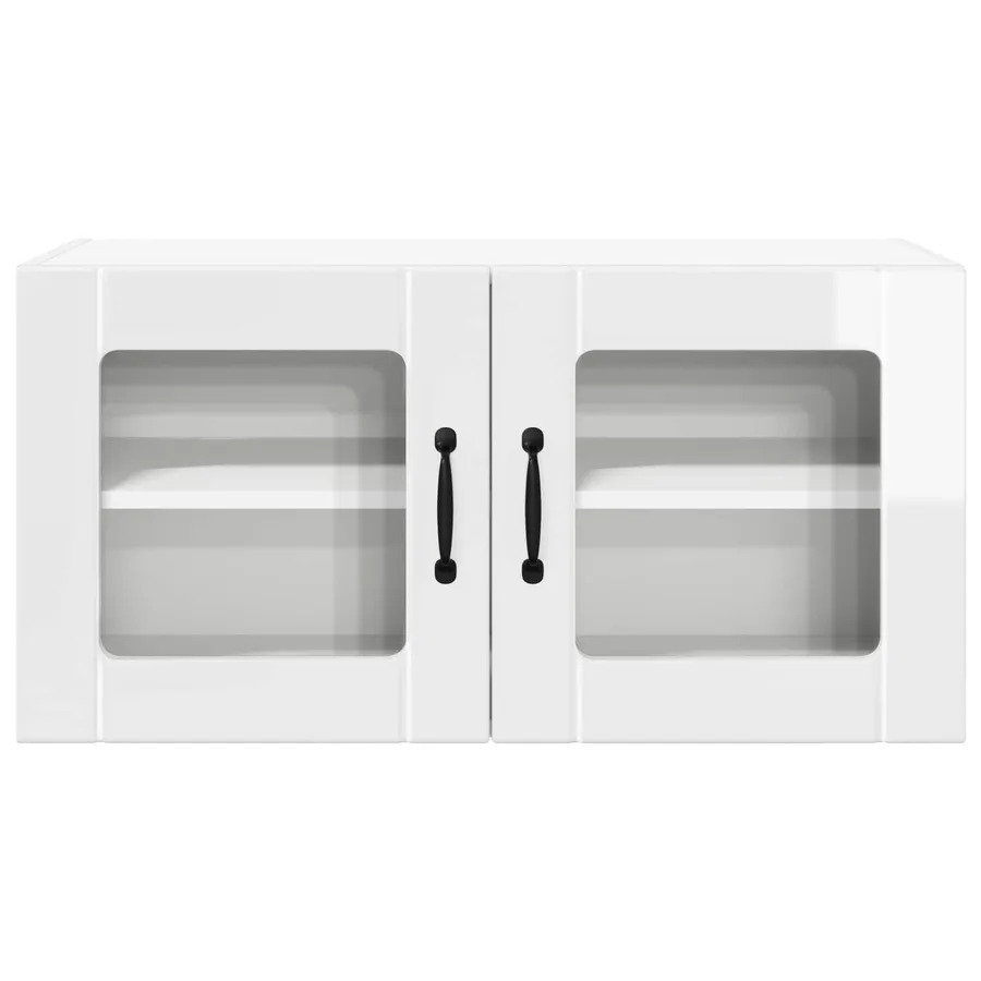 Cabinet en verre mural PORTO Blanc brillant 80 x 31 x 40 cm - 6
