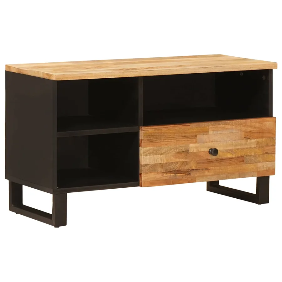 Meuble TV Marron 80 x 33 x 46 cm Bois de mangue massif