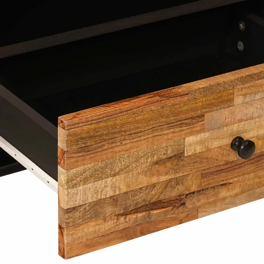 Meuble TV Marron 80 x 33 x 46 cm Bois de mangue massif - 7