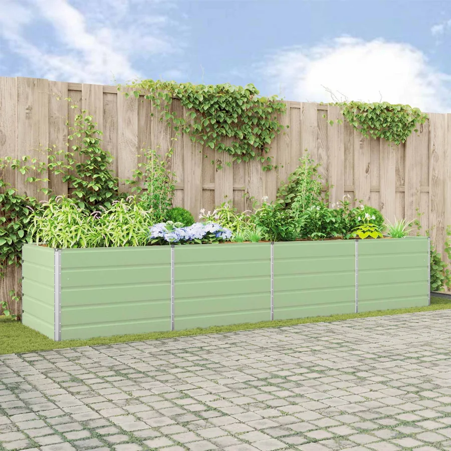 Jardinière Vert pastel 385 x 100 x 75 cm Acier galvanisé