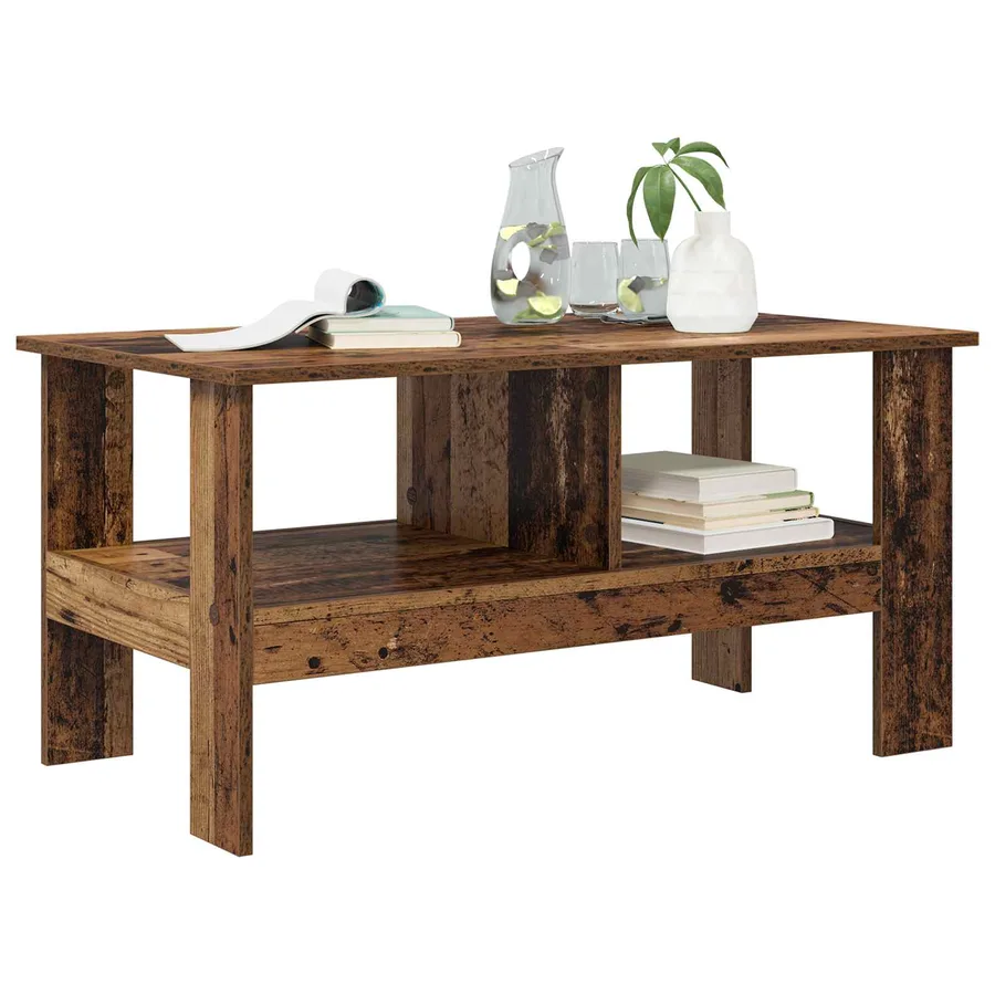 Table basse Bois ancien 90 x 50 x 45 cm Bois d'ingénierie - 3