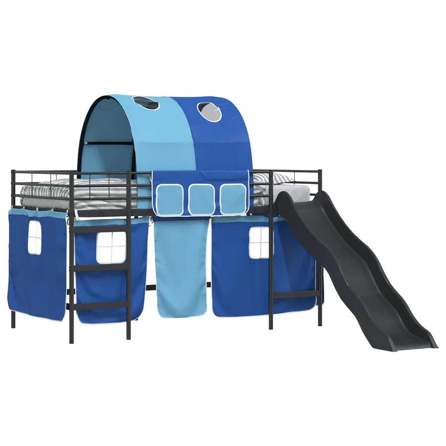 Lit mezzanine pour enfants Noir et Bleu 90 x 200 cm Métал - 2