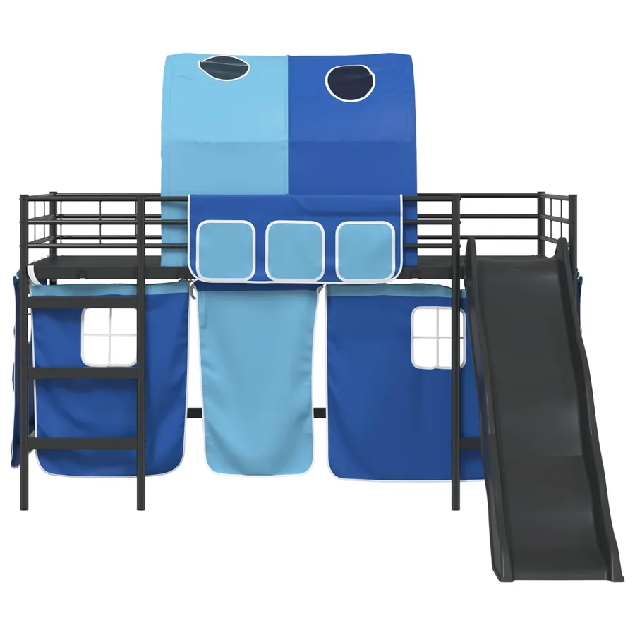Lit mezzanine pour enfants Noir et Bleu 90 x 200 cm Métал - 6