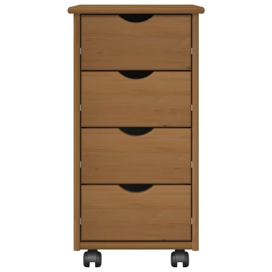 Cabinet roulant avec roue Marron miel 34 x 39 x 65,5 cm - 3