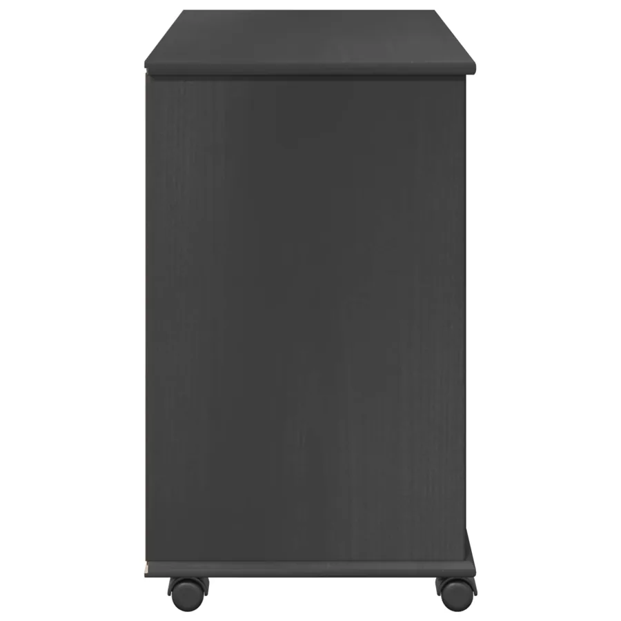 Cabinet roulant Gris 63,5 x 39 x 65,5 cm Bois de Pin Massif - 6