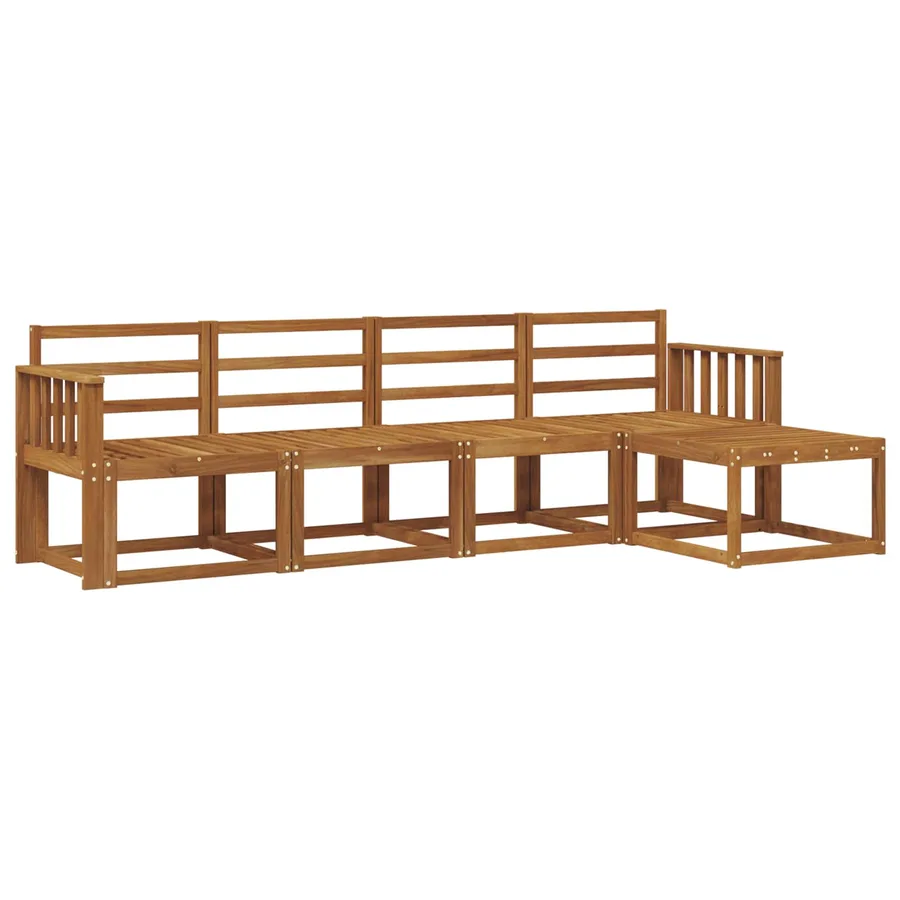 Ensemble de canapés d'extérieur 5 pcs Naturel - 2