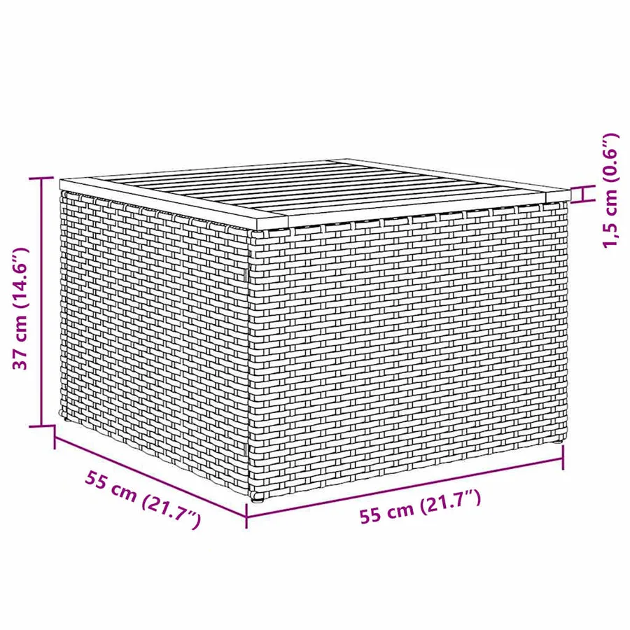 Salon de jardin 7 pcs avec coussins noir résine tressée 55 x 62 x 69 cm - 62,6 kg - 19
