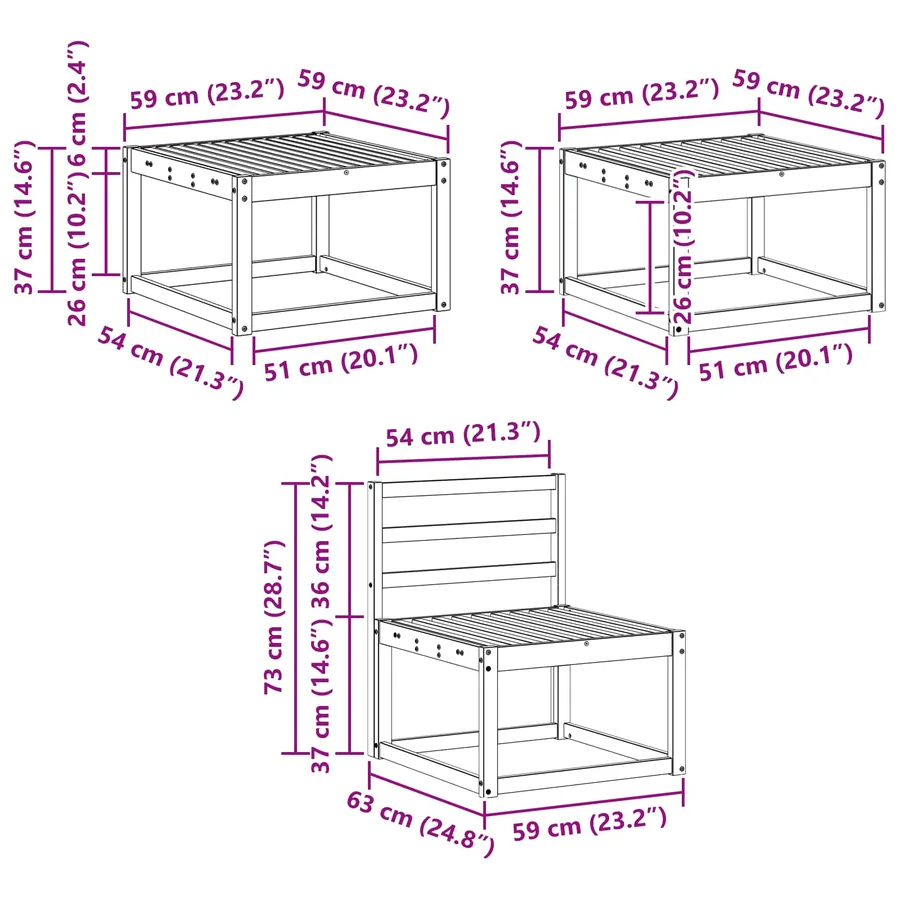 Ensemble de canapés d'extérieur 6 pcs Naturel - 10