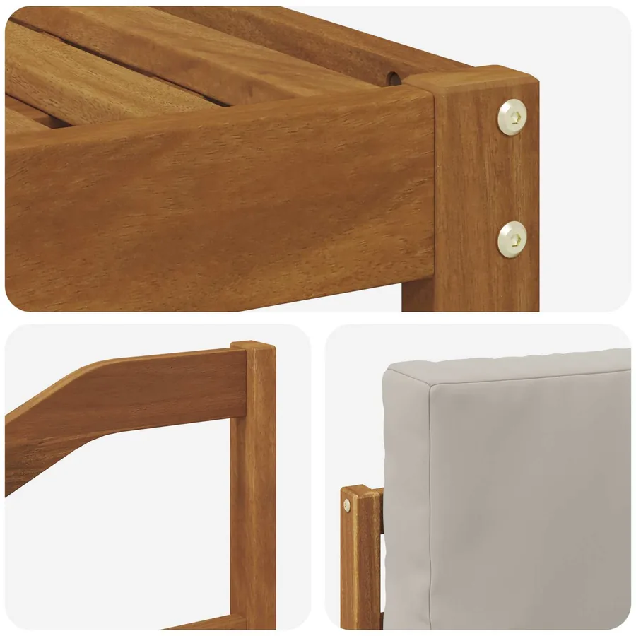 Ensemble de canapés d'extérieur 6 pcs Gris Naturel et Clair - 5