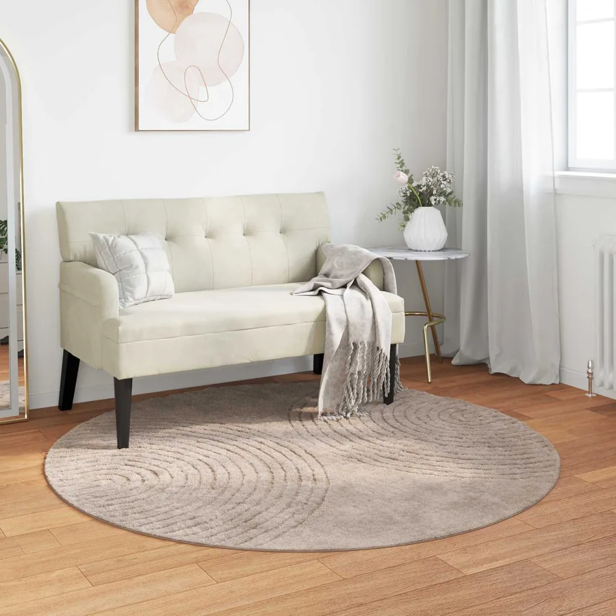 Tapis de surface Rond GALATI Beige Ø 200 CM Polyester