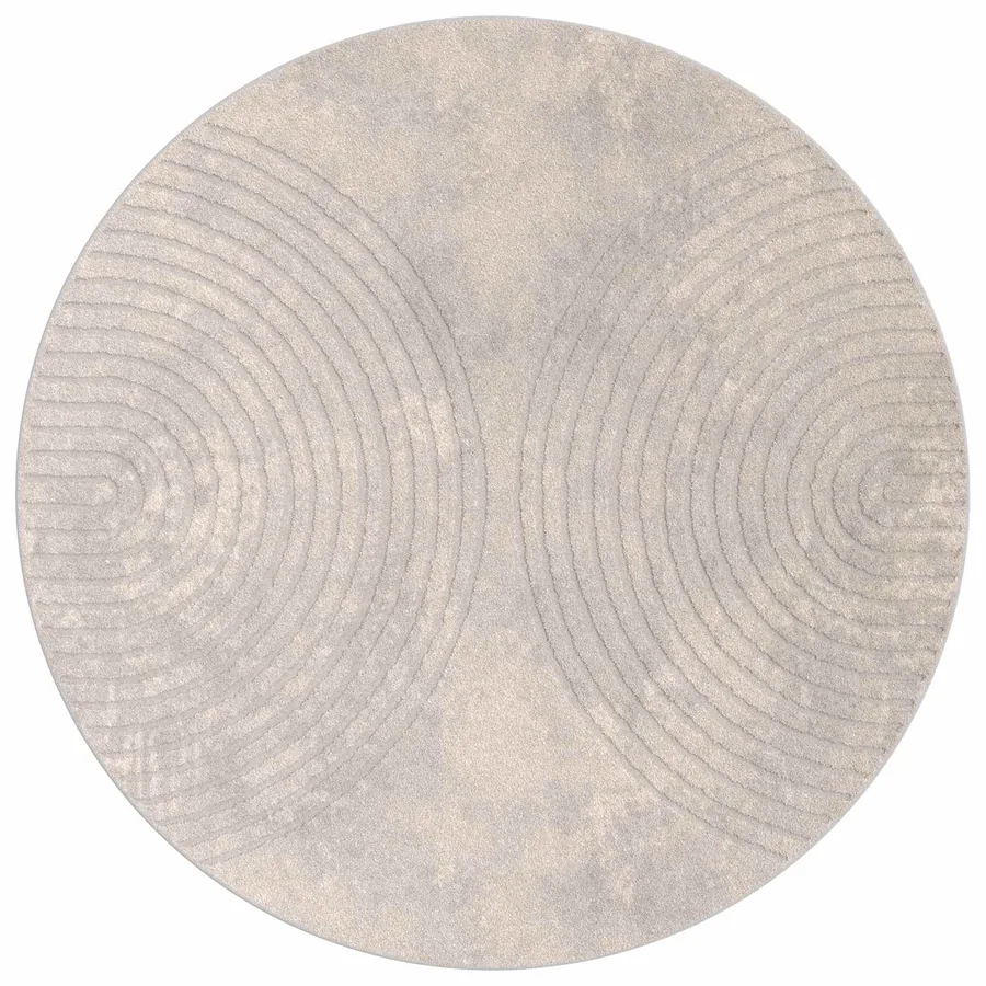 Tapis de surface Rond GALATI Beige Ø 200 CM Polyester - 2