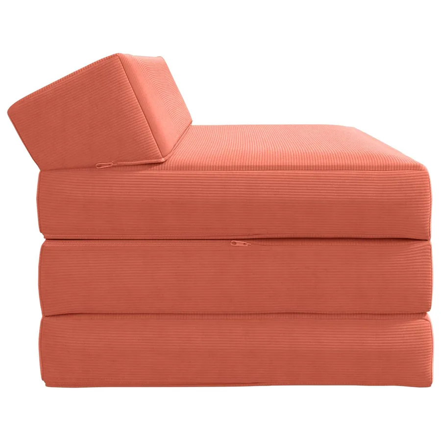 Canapé-lit pliable Rouge orange 120 x 60 x 49 cm Tissu - 3