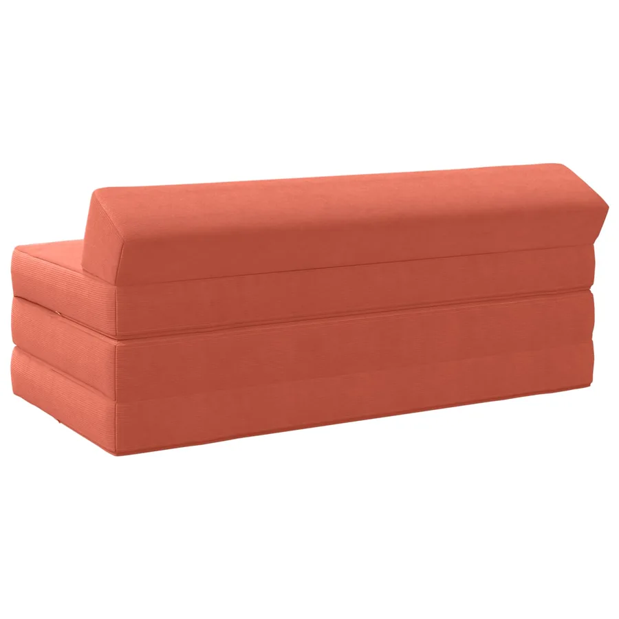 Canapé-lit pliable Rouge orange 120 x 60 x 49 cm Tissu - 4