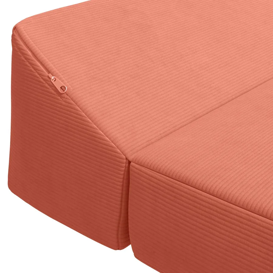 Canapé-lit pliable Rouge orange 120 x 60 x 49 cm Tissu - 5