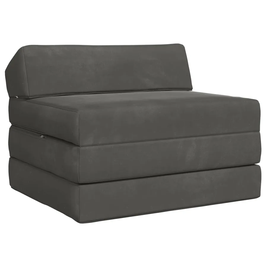 Canapé-lit pliable Gris foncé 200 x 70 x 10 cm Velours