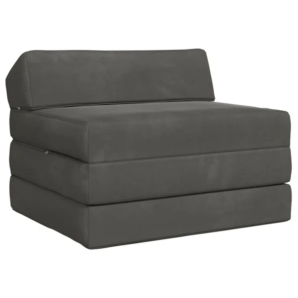 Canapé-lit pliable Gris foncé 200 x 70 x 10 cm Velours