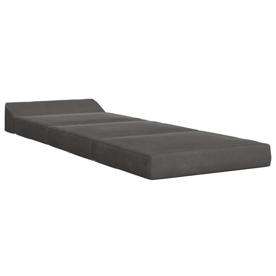 Canapé-lit pliable Gris foncé 200 x 70 x 10 cm Velours - 2