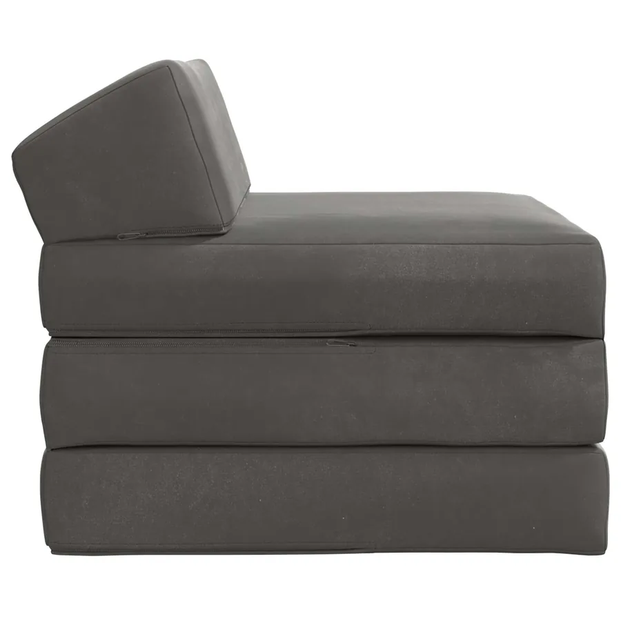 Canapé-lit pliable Gris foncé 200 x 70 x 10 cm Velours - 3