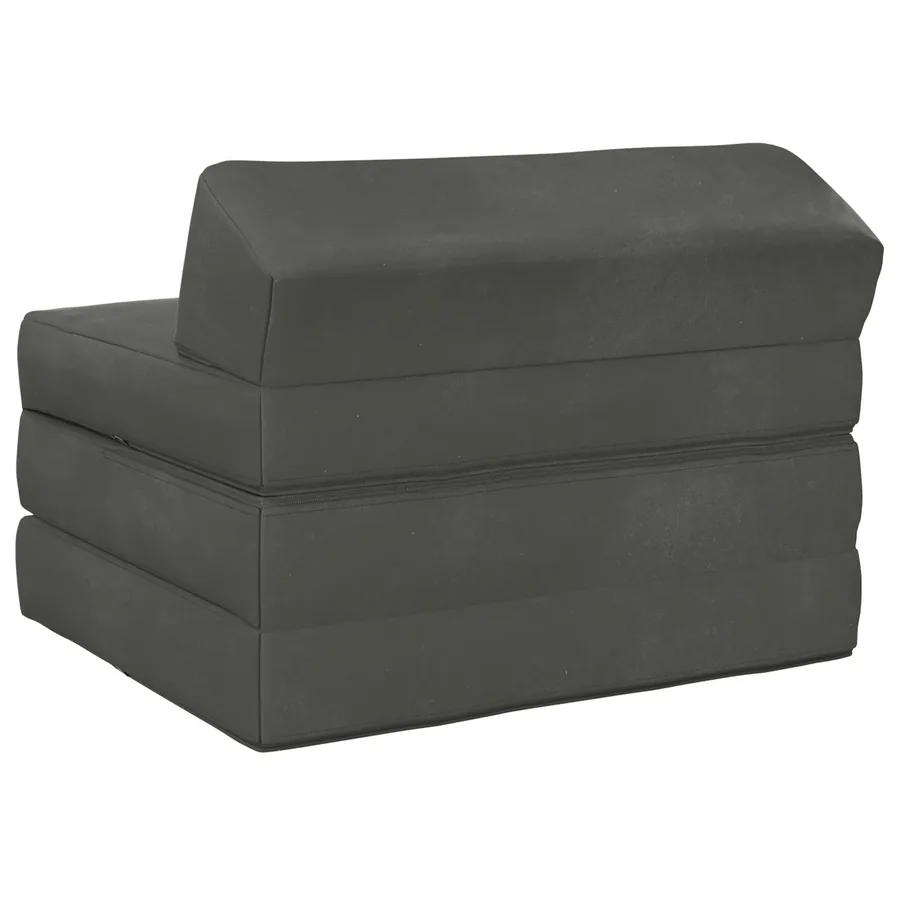 Canapé-lit pliable Gris foncé 200 x 70 x 10 cm Velours - 4