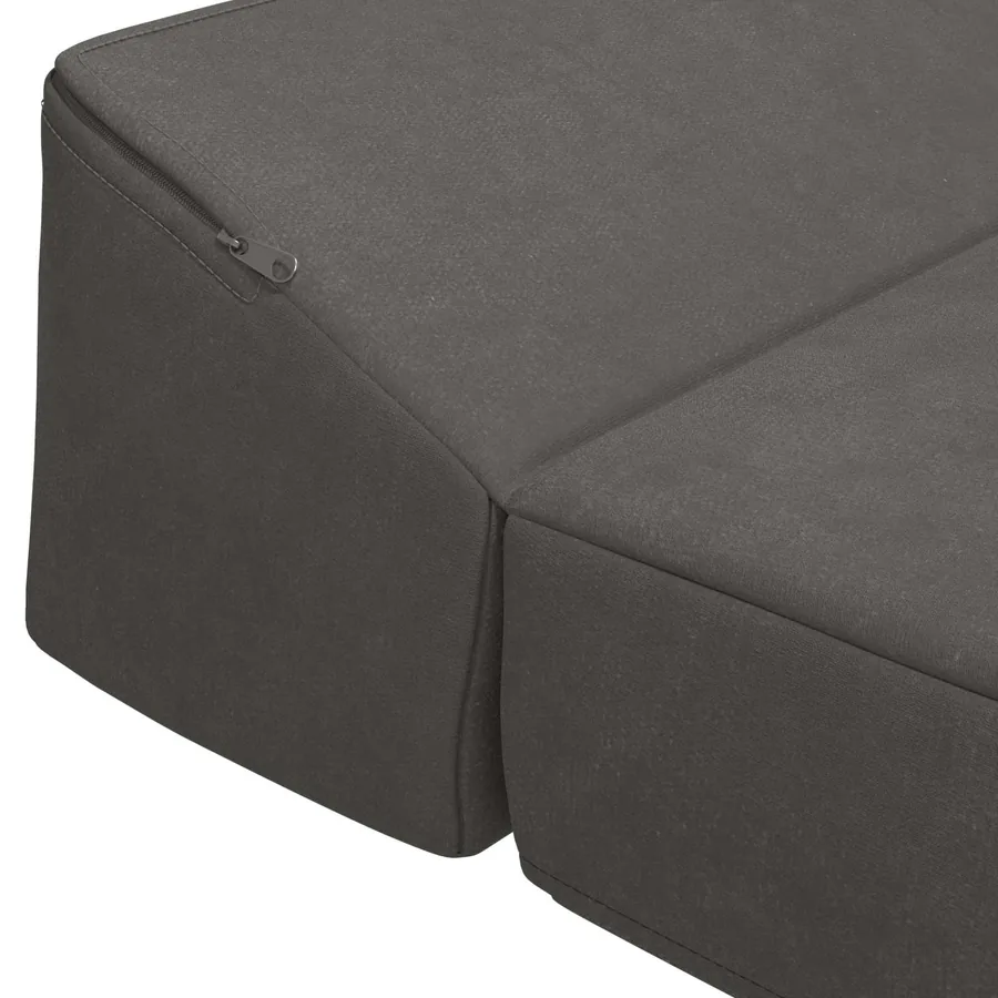 Canapé-lit pliable Gris foncé 200 x 70 x 10 cm Velours - 5