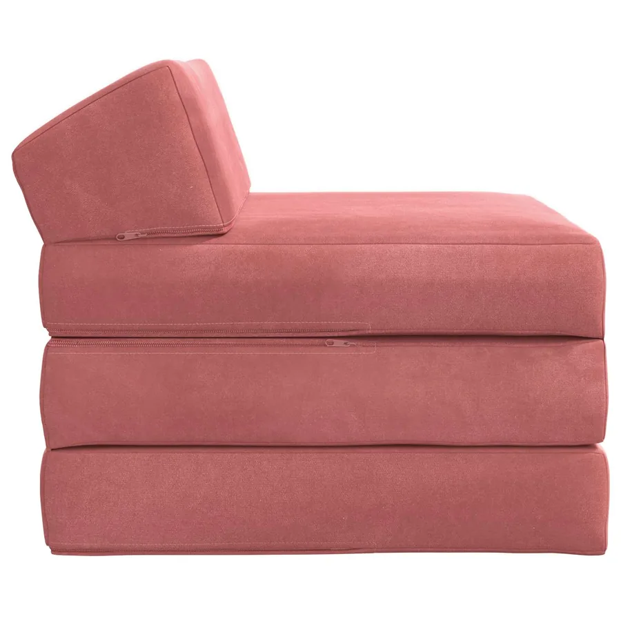Canapé-lit pliable Rose 200 x 70 x 10 cm Velours - 3