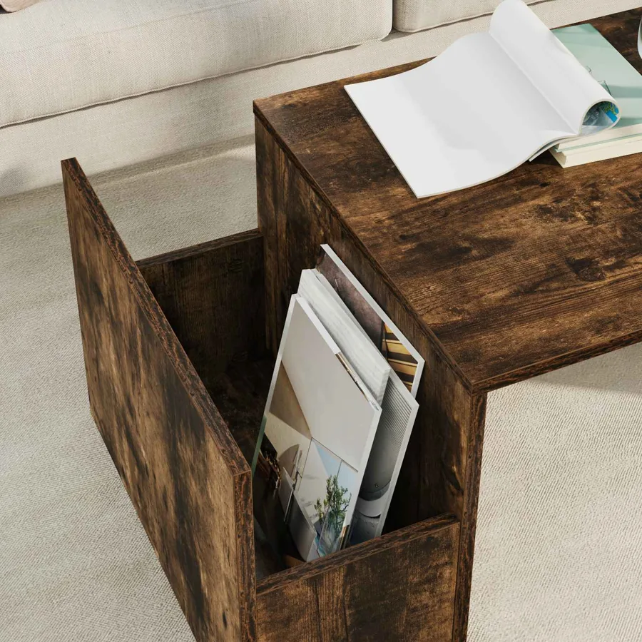 Table basse Chêne fumé 90 x 45 x 35 cm Bois d'ingénierie - 4