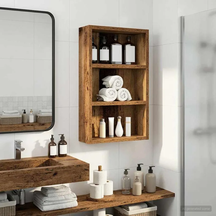 Armoire murale de salle de bain Bois ancien 30 x 10 x 50 cm
