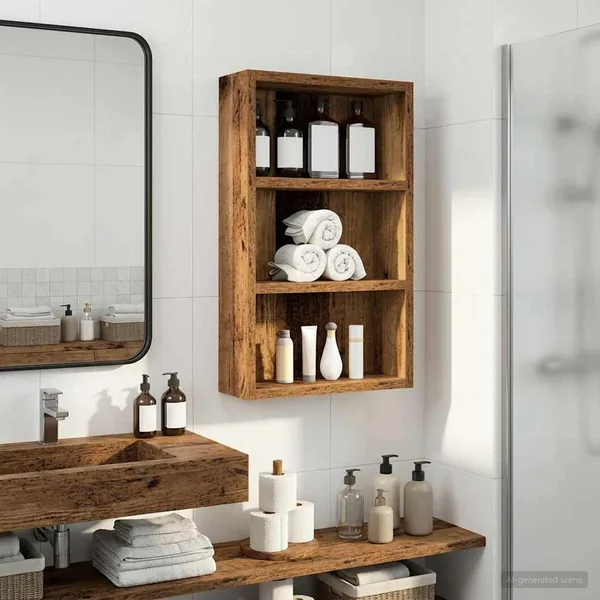 Armoire murale de salle de bain Bois ancien 30 x 10 x 50 cm