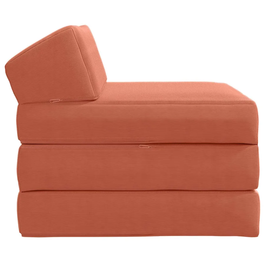 Canapé-lit pliable Rouge orange 200 x 70 x 10 cm - 3
