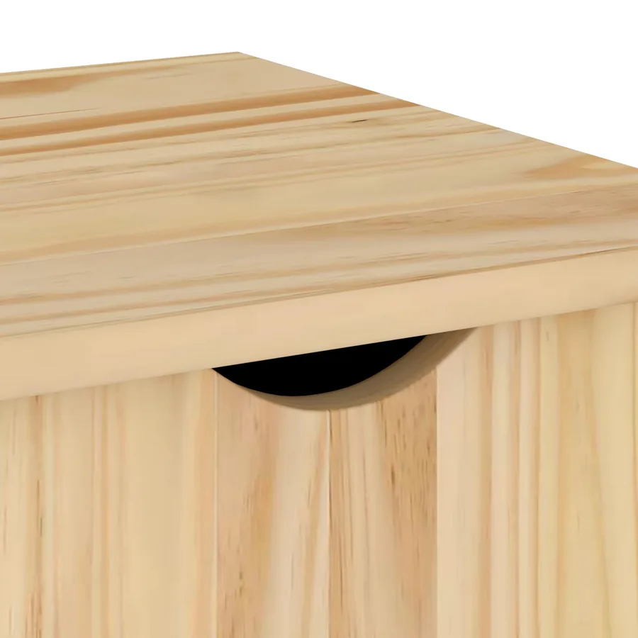 Cabinet roulant Marron 34 x 39 x 65,5 cm Bois de Pin Massif - 7