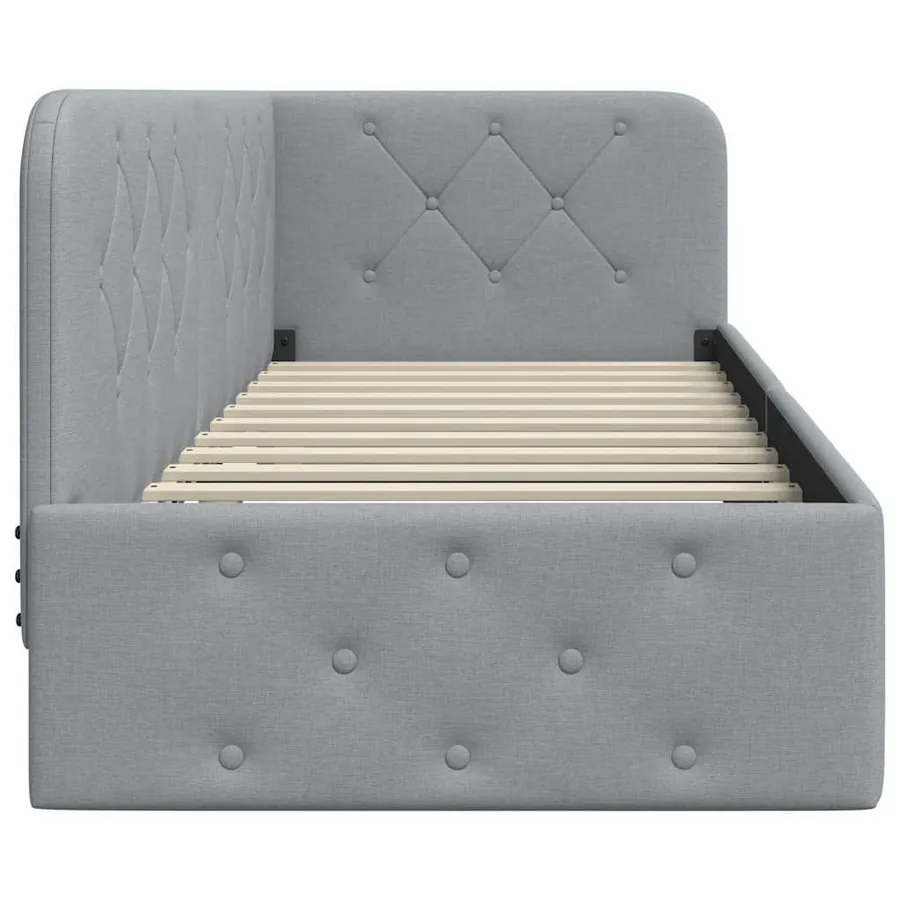 Cadre de lit d'angle Gris clair 80 x 200 cm tissu - 6