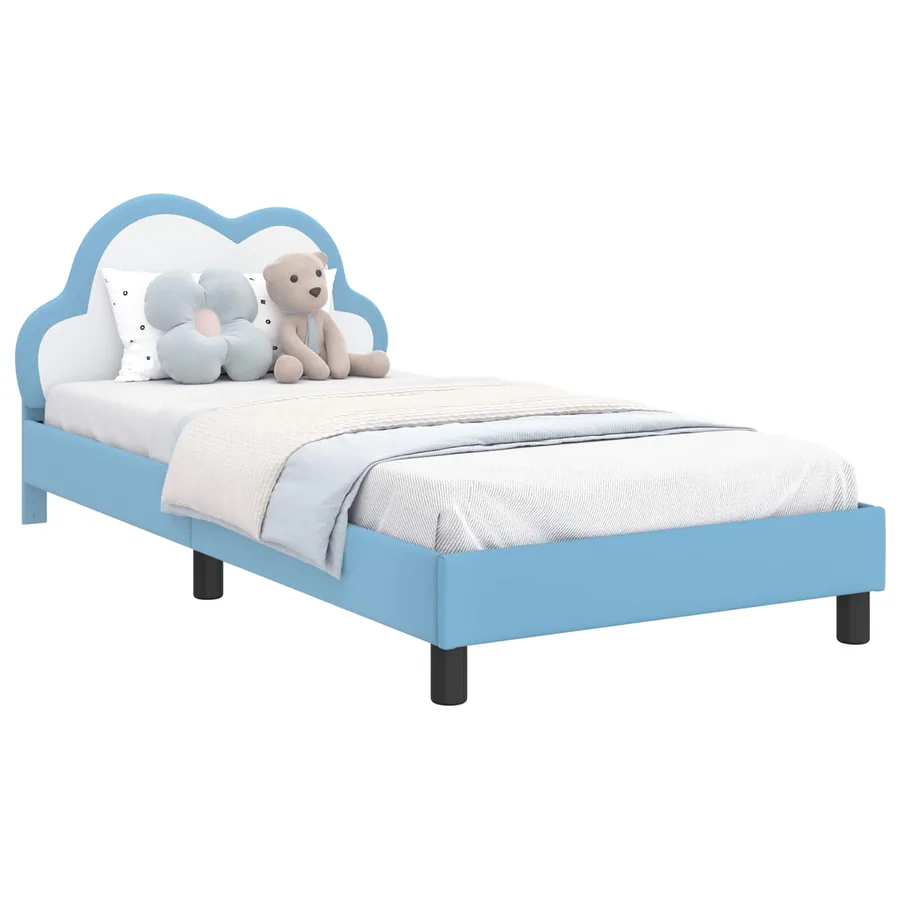 Cadre de lit pour enfants avec tête de lit Bleu 80 x 200 cm PU - 2