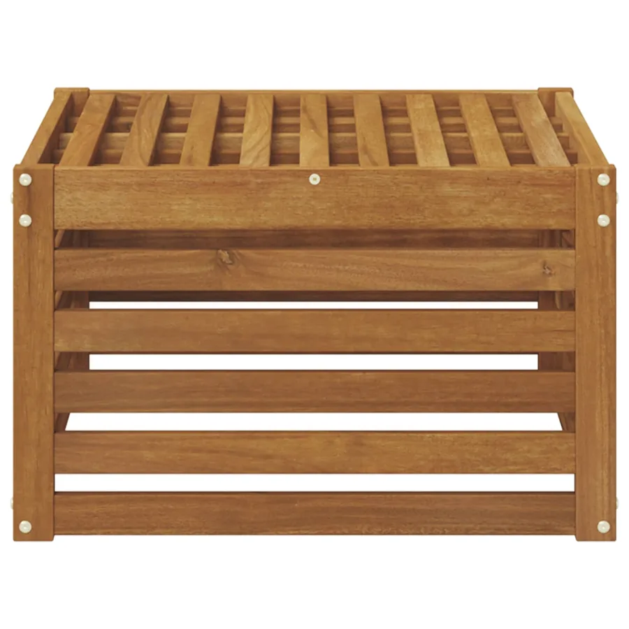 Pouf d'Extérieur Bois d'Acacia Massif Naturel 59 x 59 x 37 cm - 3