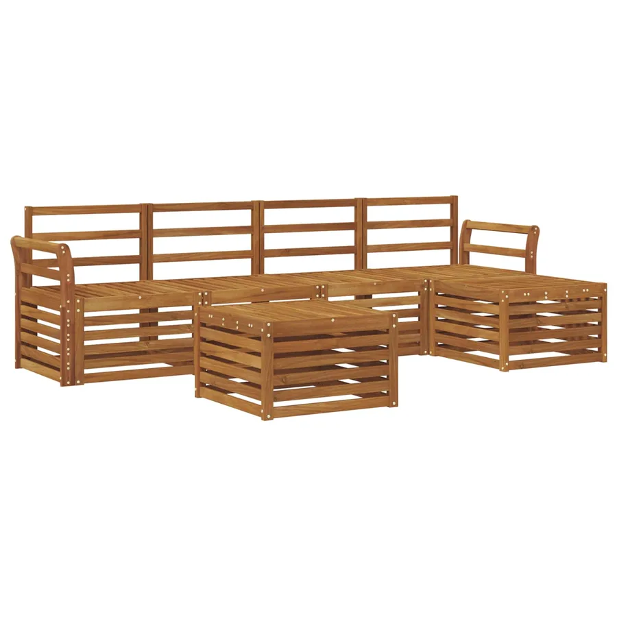 Ensemble de canapés d'extérieur 6 pcs Naturel - 2