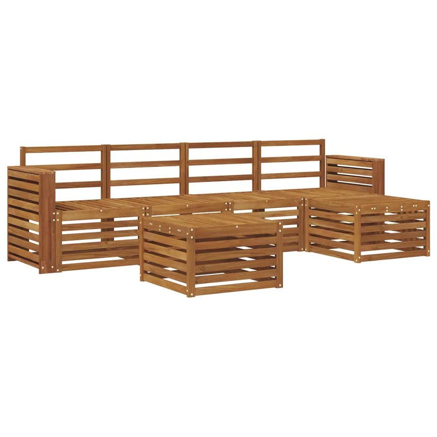 Ensemble de canapés d'extérieur 6 pcs Naturel - 2