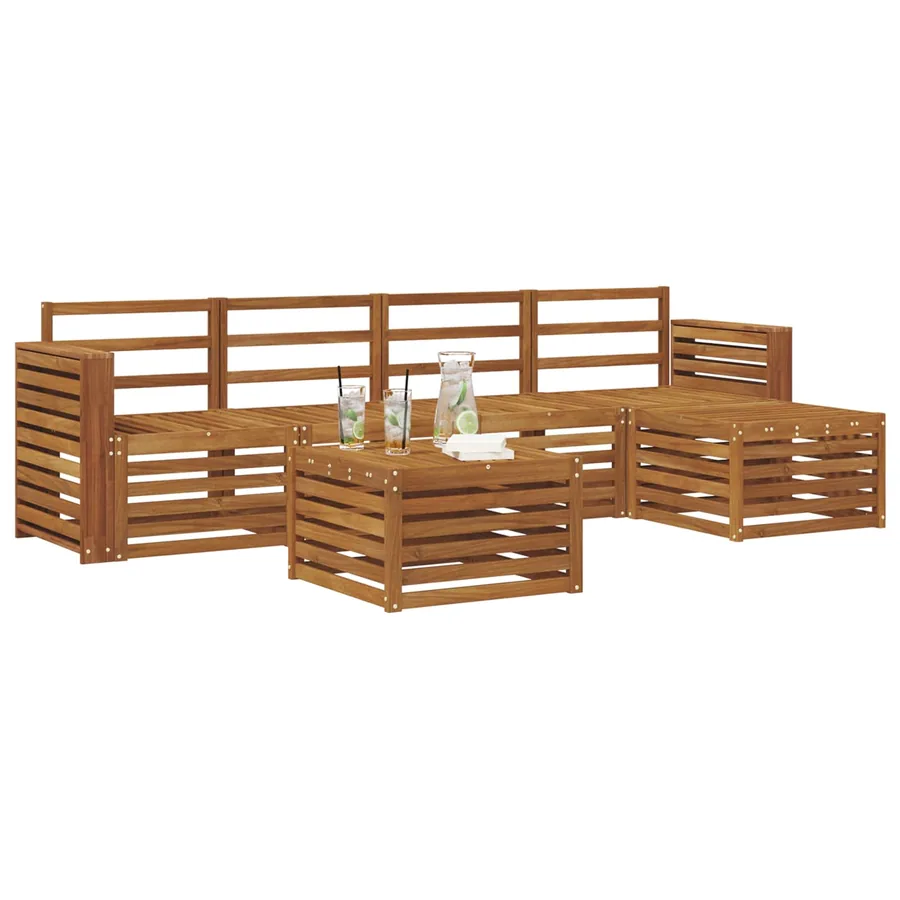 Ensemble de canapés d'extérieur 6 pcs Naturel - 3