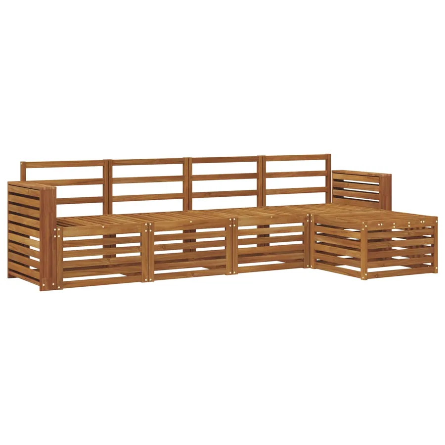 Ensemble de canapés d'extérieur 5 pcs Naturel - 2