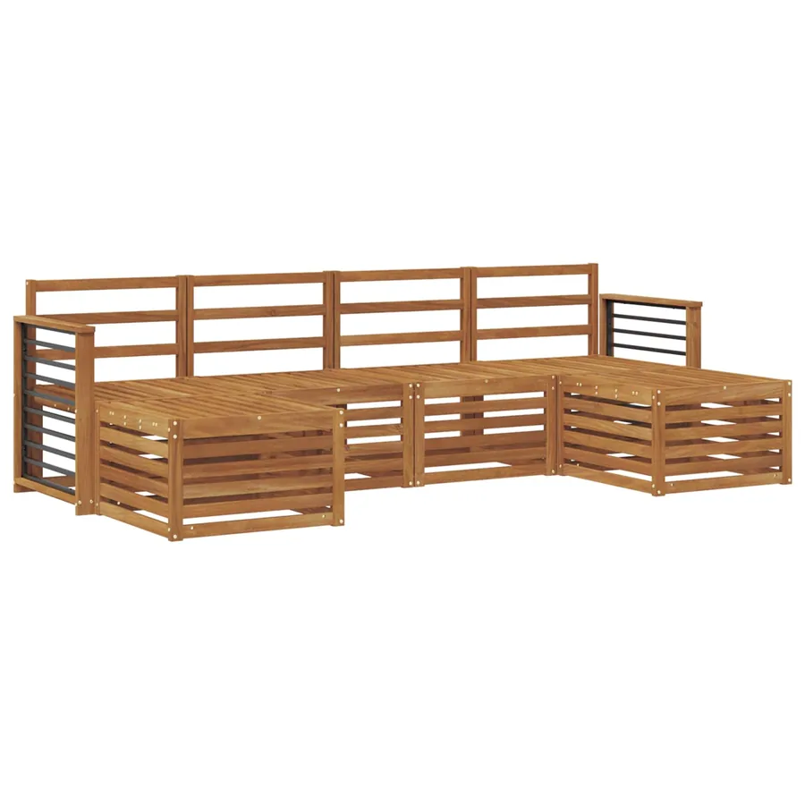 Ensembles de canapés 6 pcs Naturel Bois d'Acacia Massif - 2