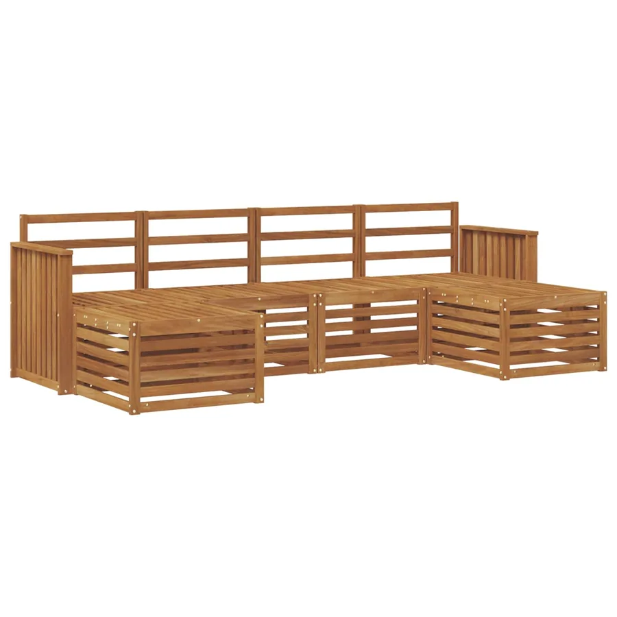 Ensembles de canapés 6 pcs Naturel Bois d'Acacia Massif - 2