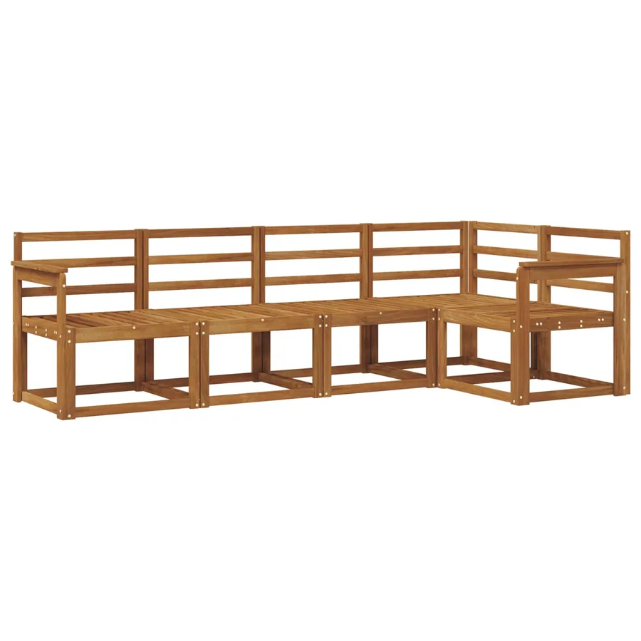 Ensemble de canapés d'extérieur 5 pcs Naturel - 2