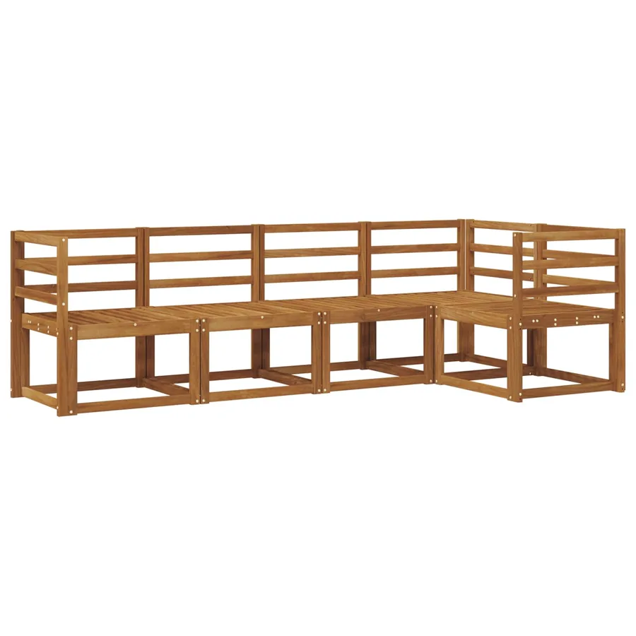 Ensemble de canapés d'extérieur 5 pcs Naturel - 2