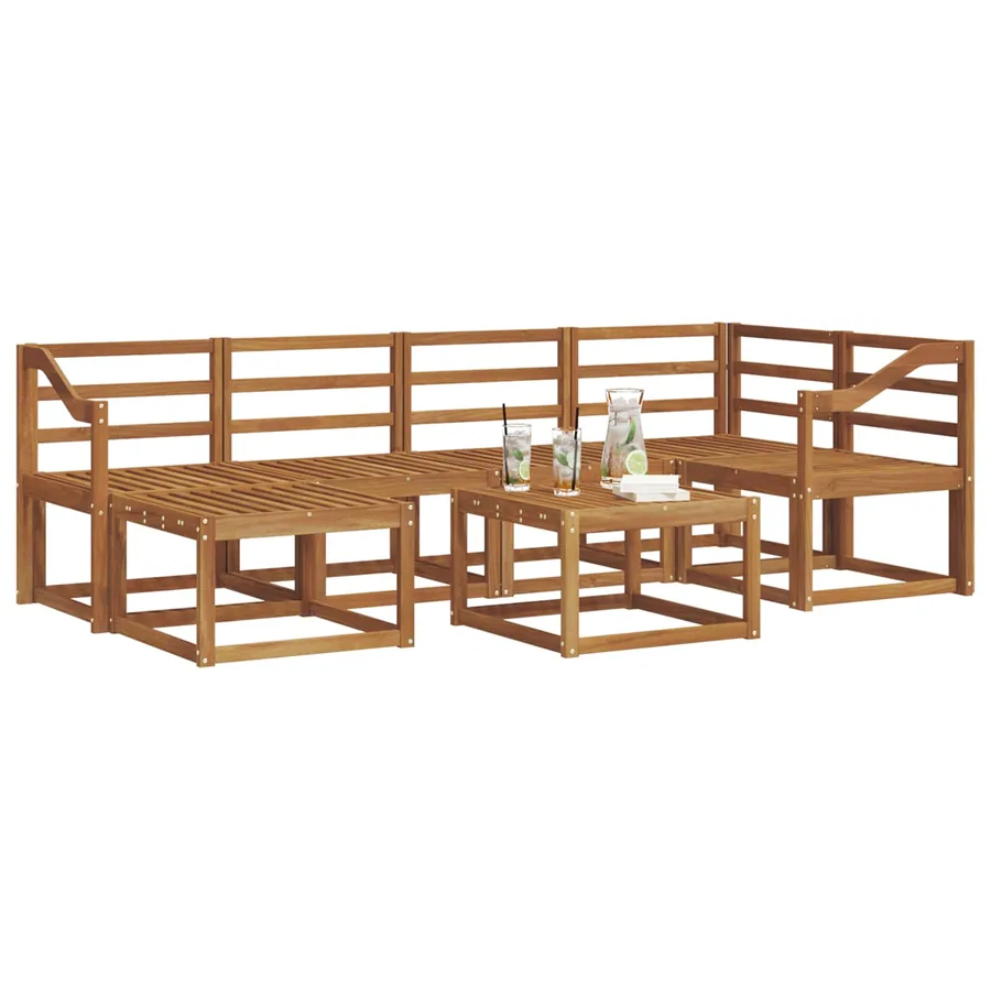 Ensemble de canapés d'extérieur 7 pcs Naturel - 3